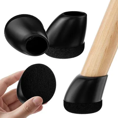 Produktbild von Famanu Stoelpootschoner 24 Stück mit Filz - geeignet für 15°-25° Möbelbeine - elastische Schutz für Stuhlbeine - Kratzschutz