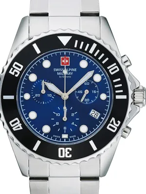 Produktbild von Swiss Alpine Military Herren Armbanduhr  7053.9138  Chronograph & Datumsfenster Armband Stainless Steel