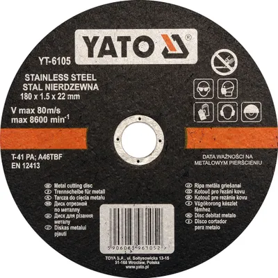 Produktbild von YATO Trennscheibe Winkelschleifer YT-6105 1.5mm 180mm 100g