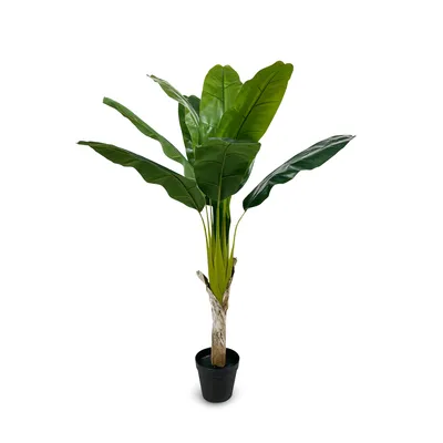 Image de Plante bananier décorative IvoQ 120 cm – Réaliste et sans entretien – Idéale pour tous les styles d'intérieur
