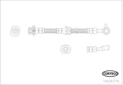 Produktbild von CORTECO 19036379 Bremsschlauch Vorne Rechts für NISSAN Qashqai / Qashqai +2 I (J10, NJ10)