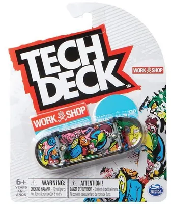 Immagine prodotto di SPINMASTER Tech Deck - Confezione 1: Mini skateboard da usare con le dita - 1 mini skateboard + adesivi - Disponibili diversi modelli - Adatto ai bambini dai 6 anni in su