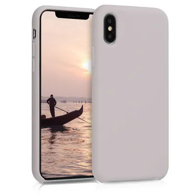 Produktbild von kwmobile Hülle kompatibel mit Apple iPhone XS Hülle - Silikon Handy Case - Handyhülle weiche Oberfläche - kabelloses Laden - Helltaupe