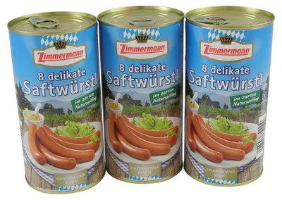 Produktbild von Delikate Saftwürstl 3er Pack (3 Dosen à 8 Stück / 250 g)