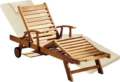 Produktbild von Teako Design Gartenliege Auflage 200x62cm 5cm Dick Polyester Creme