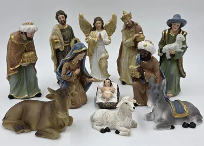 Produktbild von Krippenfiguren-Set 11teilig 4-13cm Weihnachtsdekoration Weihnachten Winter Deko