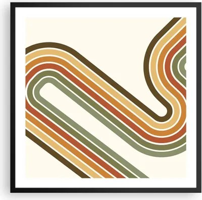 Produktbild von Gerahmtes Poster - Schwarzer Rahmen - Abstraktion Weg Gürtel - 60x60 cm - Wand Bild - Wanddeko - Wandbilder - Kunstposter - Wandposter - Bilderrahmen - Bilder - Kunstdruck - P2BAC60x60-4425