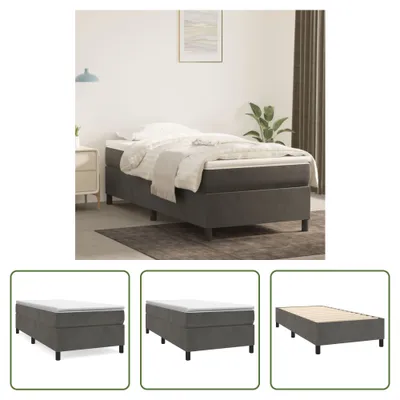 Produktbild von The Living Store Bettgestell Dunkelgrau 90x190 cm Samt