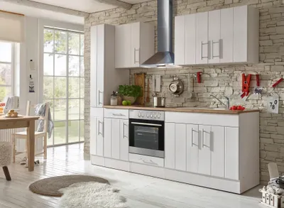 Produktbild von Küche Küchenzeile Leerblock  Landhaus Lärche Weiß Anton 240 cm Respekta