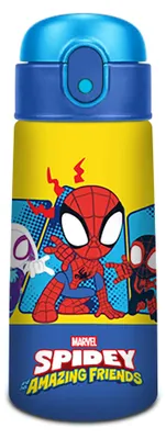 Kinder-Thermosflasche 460 ml, Edelstahl, Strohhalm, auslaufsicher