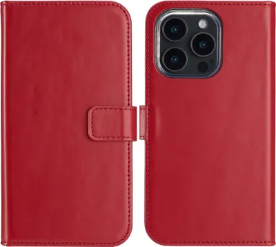 Produktbild von Selencia Echtleder Klapphülle iPhone 16 Pro - Rot
