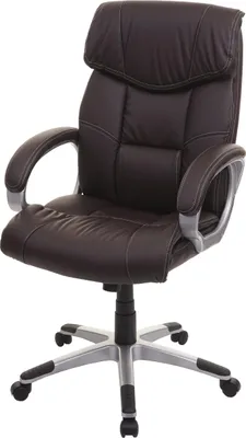 Image de Chaise de bureau HWC-A71, fauteuil de direction pivotant, similicuir ~ marron café