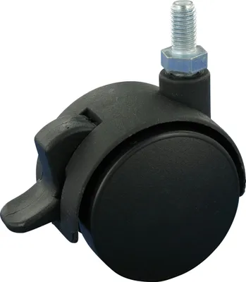 Produktbild von Satz 4x Möbelrolle Doppelrolle hartes 2x Rad Ø35 Stift M8X15 Bremse