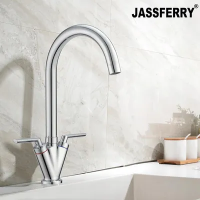 Produktbild von JASSFERRY 9202 Zweigriff Küchenarmatur Messing Chrom Schwenkbar