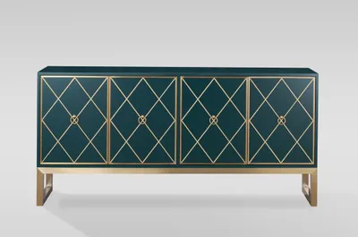 Produktbild von Stilig ST09 Kommode, Flaschengrün, 180x40x86 cm, 4 Türen, 2 Regale