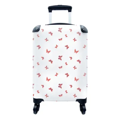 Produktbild von MuchoWow® Koffer Handgepäck Trolley Rollkoffer Kleine Reisekoffer mit 4 Rollen - Schmetterlinge - Muster - Tiere - Cabin Size < 55x40x23 cm & 55x40x20 cm - Fotokoffer - Kabinenkoffer - Boardgepäck - Reise-Box - Reisekoffer - Reisegepäck - Koffer mit Bild - Trolley für Kinder