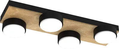 Image de Projecteur Sema noir mat - bois clair 4xGX53x15W, dimensions : 6x40x16 cm, IP20, Luminex