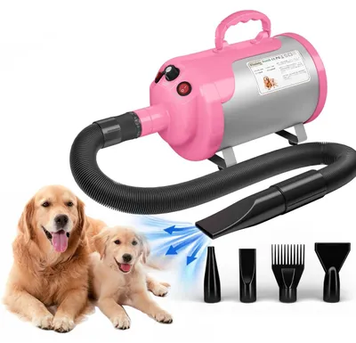 Produktbild von Hundefön Hundetrockner Haartrockner - 3800 W - 4 Düsen - Verstellbare Windgeschwindigkeit - Flexibler Schlauch 2,5 m