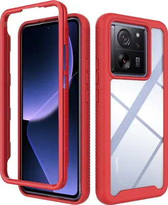 Obrázek produktu pro Xiaomi 13T Pouzdro, Hybrid Průhledné Zadní Kryt, Robustní TPU Nárazník, Nárazuvzdorné Pouzdro pro Xiaomi 13T /13T Pro / Redmi K60 Ultra červené