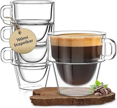 Produktbild von Famanu Thermogläser Borosilikatglas, doppelwandig, 4 x 150 ml