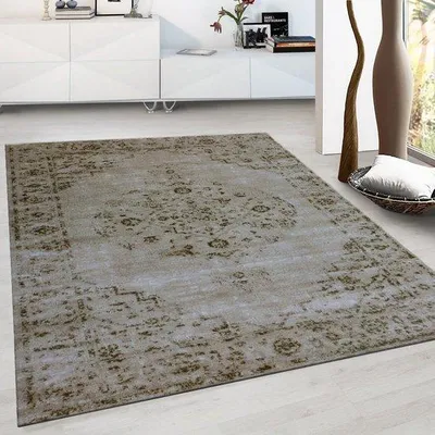 Productafbeelding van Laagpolig vloerkleed van stof, geschikt voor woonkamer en slaapkamer, afmetingen 160x230 cm