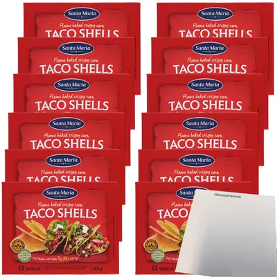 Produktbild von Santa Maria Tortilla Taco Shells VPE (12x135g Packung) + usy Block