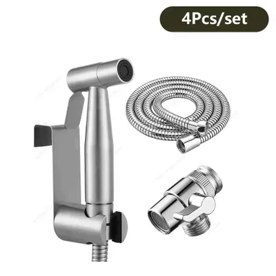 Produktbild von Bidet-Handbrause-Set aus Edelstahl mit 2-Wege-Umsteller, 1,5 m Schlauch und Wandhalterung für WC und Badezimmer