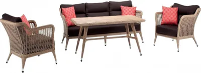 Produktbild von Garten Rattanmöbel Sofagarnitur Terrasse Set Möbel Lounge Balkon Outdoor 4tlg.