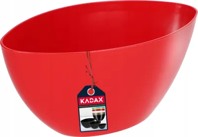 Produktbild von KADAX Blumentopf "Ptuj", ovaler Übertopf, Pflanztopf aus Kunststoff, Blumenübertopf, 21 cm, Rot