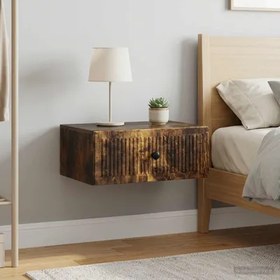 Image de vidaXL Table de chevet, 2 pièces, bois fumé, 49 x 34,5 x 20 cm, panneaux de particules