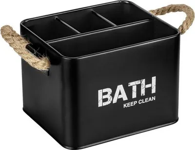 Produktbild von Famanu Aufbewahrungsbox mit 4 Fächern Schwarz - Badkorb, Organizer