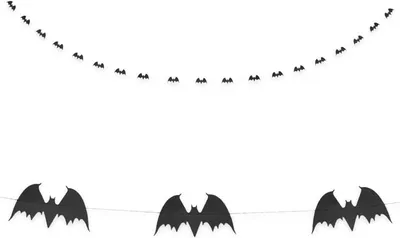 Produktbild von Oblique Unique Fledermaus Girlande mit 20 Fledermäusen 3m Halloween Party Deko schwarz