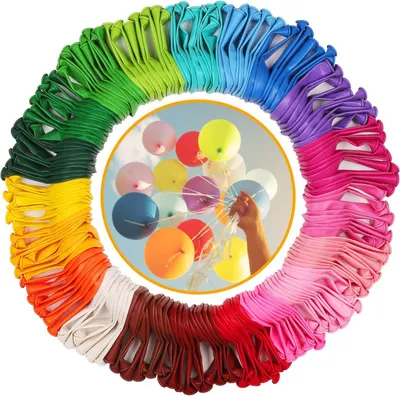 Productafbeelding van Latexballonnen, kleurrijk, 200 stuks, 20 kleuren, biologisch afbreekbaar, voor feestdecoratie