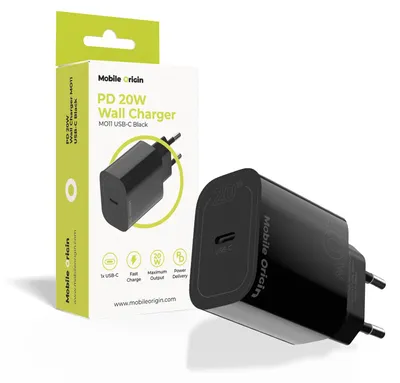 Image de Chargeur mural Mobile Origin Pd20W Mo11, noir, 1 port USB-C