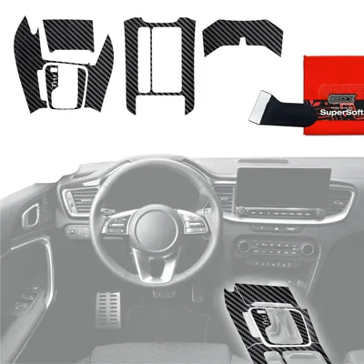 Image de Film protecteur 5 en 1 Grizz Protector pour console centrale - Kia XCeed (2018-2025), aspect carbone brillant