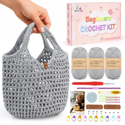 Imagen del producto de Kits para principiantes con agujas de ganchillo y materiales para tejer
