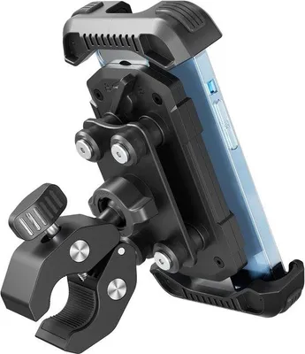 Produktbild von Motorrad-Handyhalterung mit doppelter Vibrationsdämpfung, werkzeugloser Lenkerhalterung für iPhone 16/15 Pro Max, 4,7-6,7" Smartphones - Schwarz