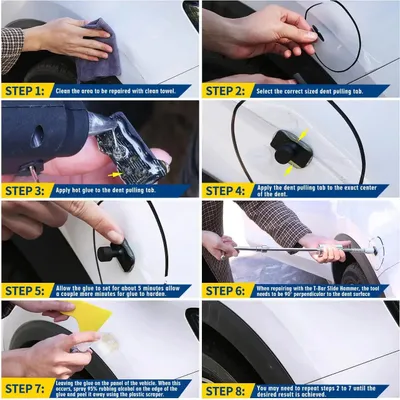 Immagine prodotto di Kit di riparazione ammaccature per auto - Set completo - Strumenti per il fai-da-te