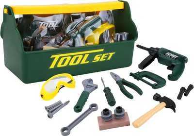 Produktbild von Kinderwerkzeugset, 22-teilig, Bohrmaschine, Hammer, Schutzbrille