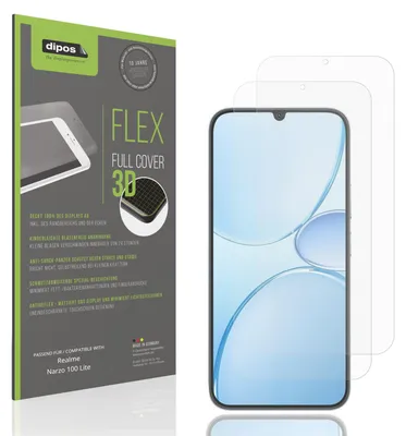 Produktbild von 2x Full Cover Schutzfolie matt für Realme Narzo 100 Lite Panzerfolie Anti-Shock