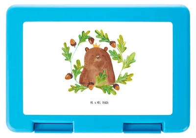 Produktbild von Mr. & Mrs. Panda Lunchbox Bär König - Weiß - Geschenk, Snackbox, Frischhaltedose, Teddy, Vater, Bento Box, Vatertag, Vorratsdose, Daddy, Papa, Bentobox, Papi