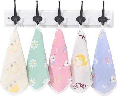 Produktbild von Set aus 5 Baby Waschlappen, Natur Baumwolle, 25x25 cm, Wiederverwendbar, Antibakteriell, Umweltfreundlich