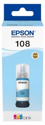 Obrázek produktu pro Epson 108 EcoTank Light Cyan ink bottle, Originální, Světle azurová, Epson, EcoTank L8050, L18050 CISMETA, 70 ml, 1 kusů