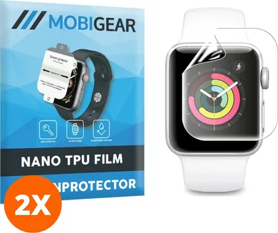 Produktbild von Mobigear 5.00 Apple Watch - 38 mm Hydrogel TPU Displayschutz - Hüllenfreundlich (2er Pack)