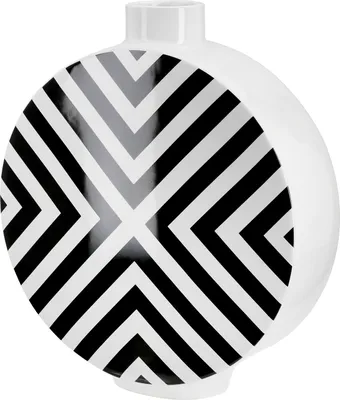 Image de Gilde Vase, rund, "Chevron", graphisch, Keramik, schwarz, weiß, VE 2, L. 7 cm, B. 24 cm, H. 28 cm 32625 4063387326251