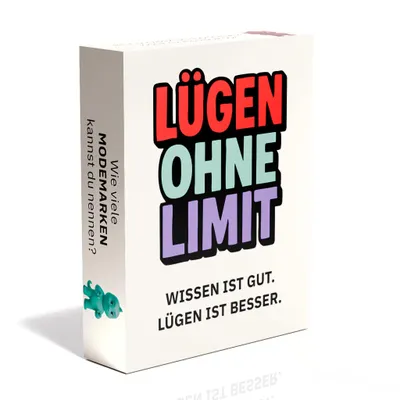 Spielbox des Gesellschaftsspiels Lügen ohne Limit