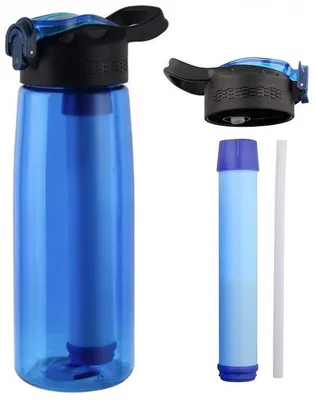 Image de Paille filtrante à eau personnelle - 800 ml - sans BPA - pour le camping, la survie et les voyages