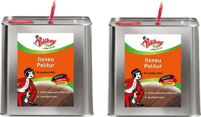 Produktbild von Poliboy Fixneu Möbel Politur Dunkel im Kanister, 2er Set - 5L, Inhalt jeweils 2,5L, Reinigung & Pflege