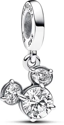 Produktbild von Pandora 793031C01 - Disney Mickey Mouse funkelnde Kopf-Silhouette - Bedel
