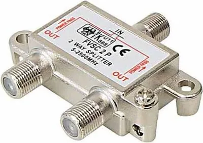 Produktbild von Transmedia Verteiler; 2-fach Verteiler F-Kupplung - 2x F-Kupplung DC-Durchgang an allen Anschlüssen Consumer Serie 5-2500 MHz, FVSC 2 P